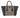 Prada Twin Pocket tote i grå ruskind med logoplade, set forfra